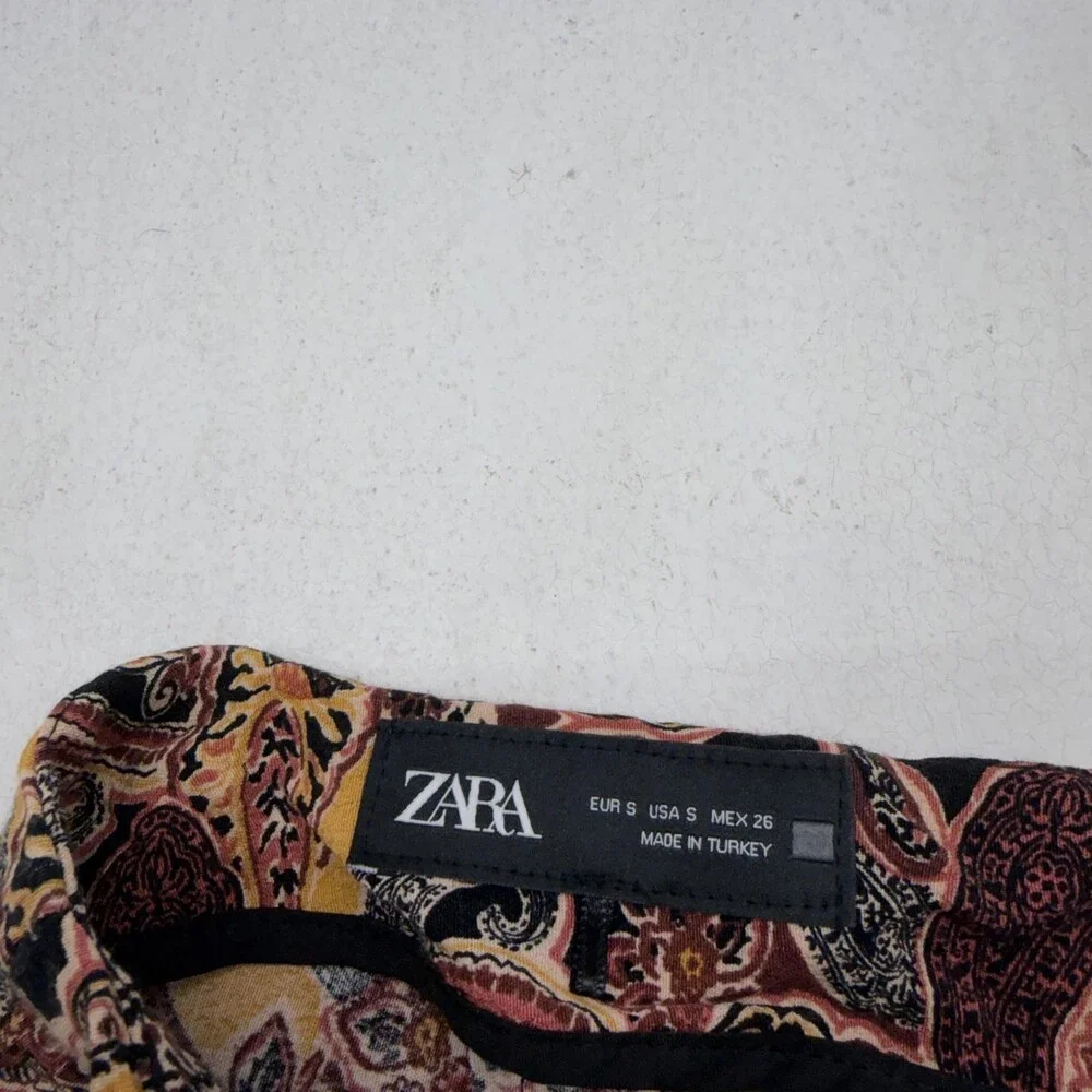 Zara Wrap Shorts Womens S Multicolor Paisley Tie Waist Boho Lightweight Casual